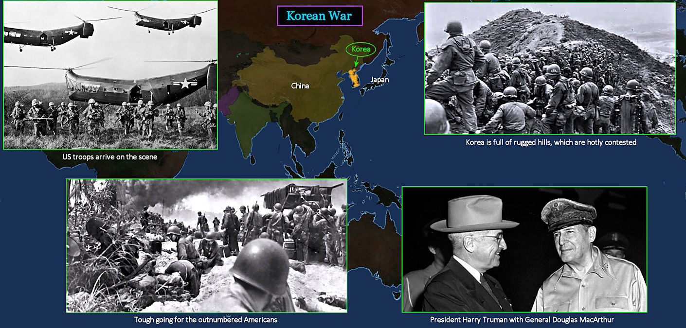 Korean War, 1950-53 map